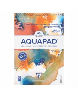 AQUAPAD - Bloc Spiralé Papier Aquarelle 300g Clairefontaine