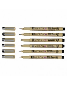 Set Feutres Pigma Micron Sakura étui de 6 + 1 Brush (Offert)