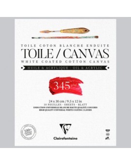 Bloc de 10 Feuilles de coton à peindre - CLAIREFONTAINE