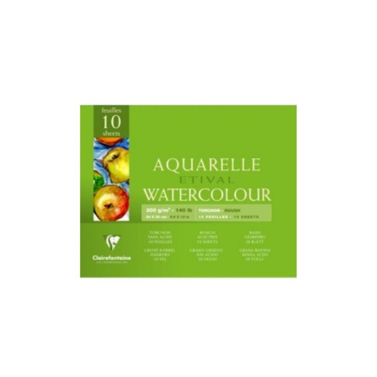 Etival - Bloc papier aquarelle grain torchon 300g - CLAIREFONTAINE