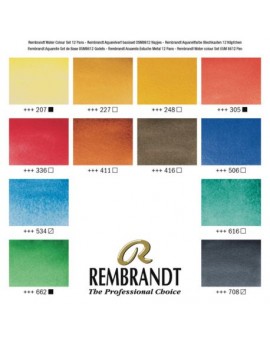 Rembrandt Boîte métal 121/2 godets Aquarelle extra-fine