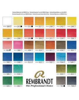 Rembrandt - Boîte métal 36 1/2 godets Aquarelle extra-fine