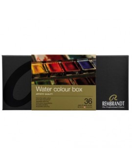 Rembrandt - Boîte métal 36 1/2 godets Aquarelle extra-fine