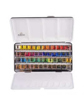 Rembrandt - Boîte métal 48 1/2 godets Aquarelle extra-fine