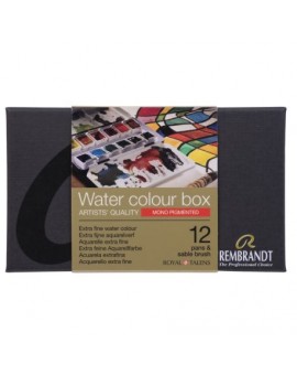 Rembrandt - Boîte métal 12 1/2 godets Aquarelle extra-fine mono pigmentées