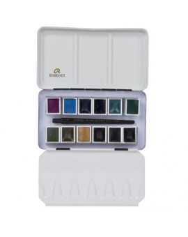 Rembrandt - Boîte métal 121/2 godets Aquarelle extra-fine granulation