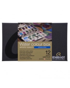 Rembrandt - Boîte métal 121/2 godets Aquarelle extra-fine granulation