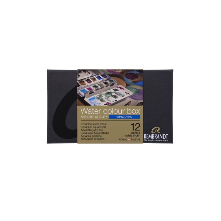 Rembrandt - Boîte métal 121/2 godets Aquarelle extra-fine granulation
