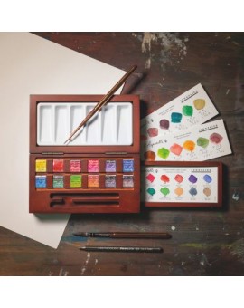 Coffret Bois 12 1/2 godets Aquarelle Extra-Fine SENNELIER