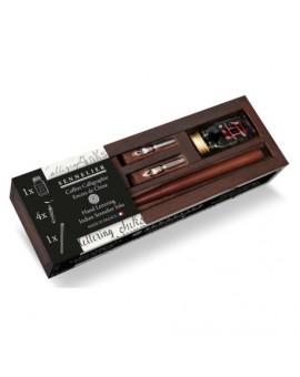 Coffret Bois Encre de Chine + accessoires - SENNELIER