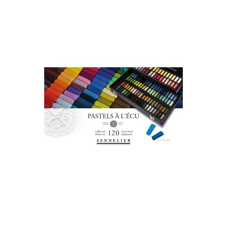 Coffret Bois Noir 120 Demi pastels à l'Ecu - Sennelier