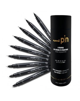 Tube 9 feutres calibrés - UNI PIN