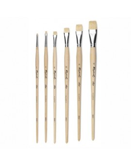 Brosse plate sortie courte, soie beau blanc, manche long, série 3630 Oléo - RAPHAEL