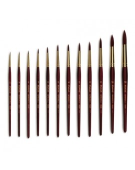 Brosse ronde, fibre synthétique cambrée, manche court série 8500 Sépia Déco - RAPHAEL