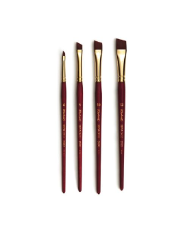 Brosse plate biseautée, fibre synthétique, manche court, série 8560 Sépia Déco - RAPHAEL