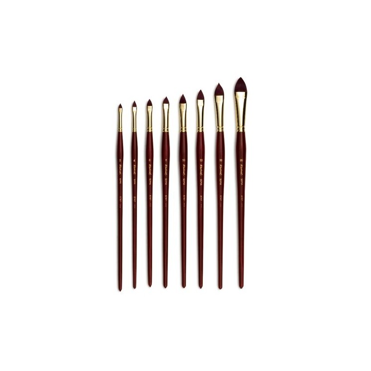 Brosse langue de chat, fibre synthétique cambrée, manche long, série 8747 Sépia Acryl - RAPHAEL