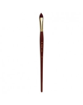 Brosse langue de chat, fibre synthétique cambrée, manche long, série 8747 Sépia Acryl - RAPHAEL