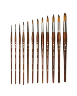 Brosse ronde, fibre synthétique, imitation martre, manche long, série 8900 Précision - RAPHAEL