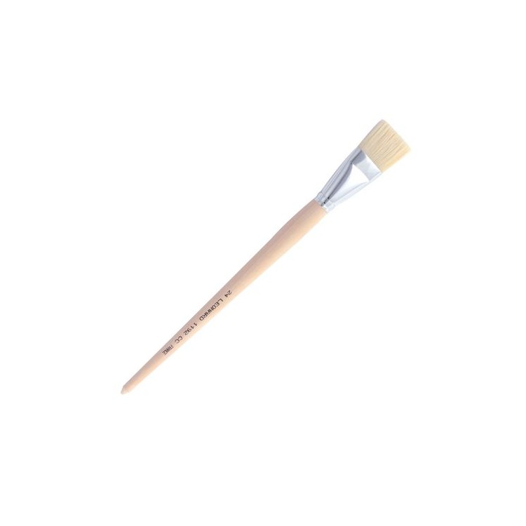 Brosse plate, soies beau-blanc, sortie courte, série 1192CC - LEONARD