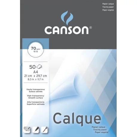 Bloc collé 1 côté Calque Satin® 50F