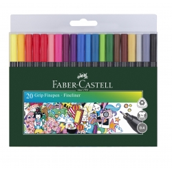 20 Feutres GRIP Colour pochette Faber Castell