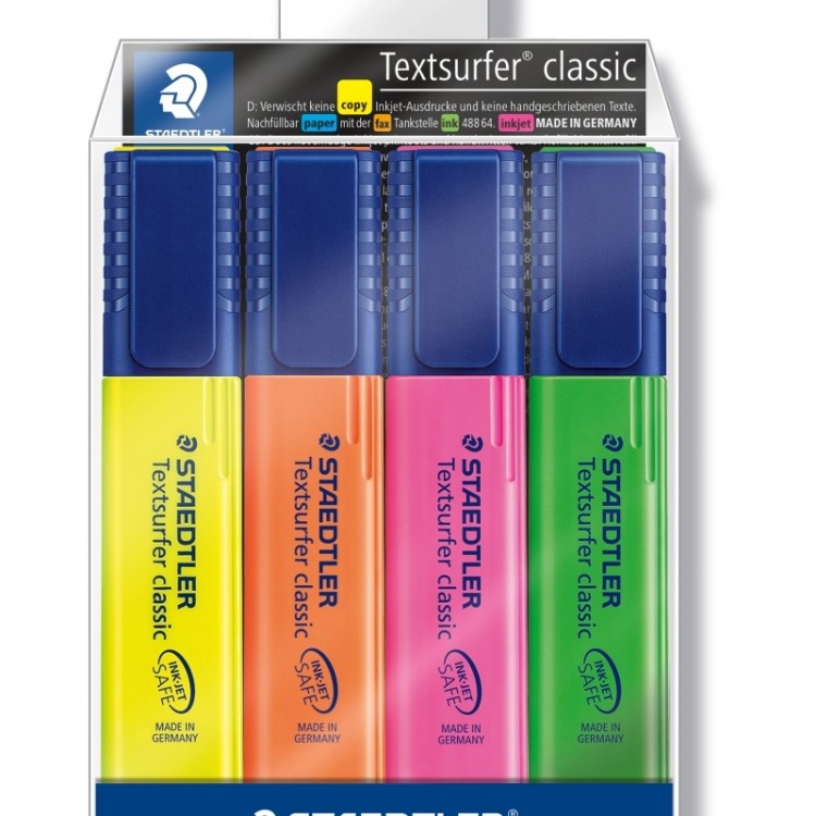 Textsurfer® classic 364 - Pochette surligneurs pointe biseau 1 à 5 mm assortis