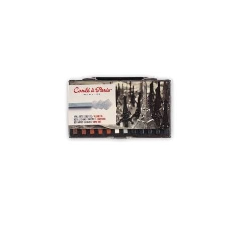 BOITE PLASTIQUE X12 CARRES ESQUISSE ASSORTIS