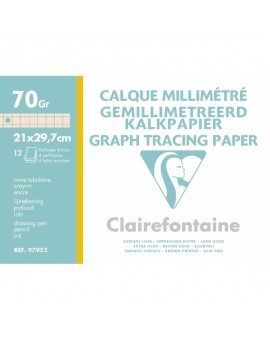 Pochette Calque millimétré bistre A4 12F 70/75g