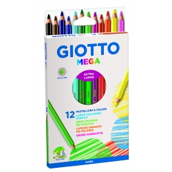 Boite de 12 Mega Crayons de Couleurs Giotto