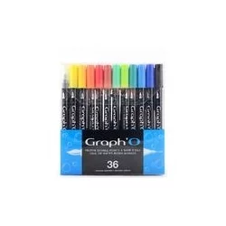Feutre Double Pointe à Base d\'eau Graph\'O Set De 36 Couleurs