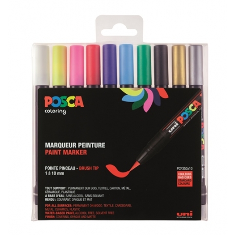 Boite de 10 Marqueurs Pinceaux Posca