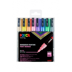 Boite de 8 Marqueurs Pointe Fine Conique Pastel Posca