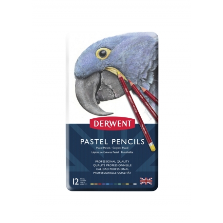 DERWENT - CRAYON PASTEL - boîte métal 12 crayons
