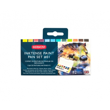 DERWENT - INKTENSE - palette 12 godets encre aquarellables -01