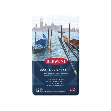 DERWENT - WATERCOLOUR - boîte crayons de couleur aquarellables