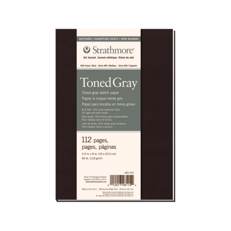 STRATHMORE - S400 Toned Gray Tan Bloc Croquis Collé 89g 56F