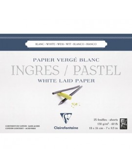 Ingres-Pastel Bloc collé 25F 130g blanc