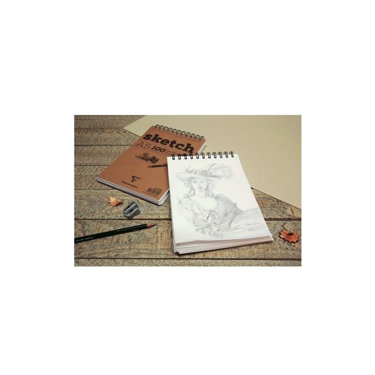 Bloc Croquis Strathmore Série 400 Recyclé Spiralé 27.9 X 35.5 Cm - 24 Feuilles Ton Brun Clair 118g/m²