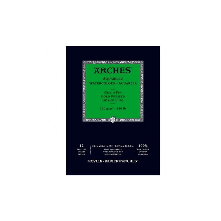 ARCHES - Bloc papier aquarelle - 300g - 12 Feuilles