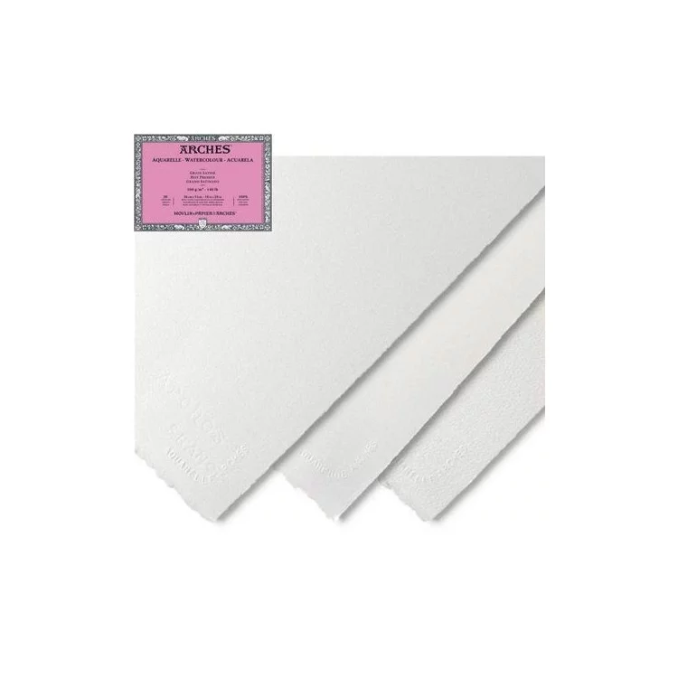ARCHES - Feuille Aquarelle - Blanc Brillant - 640g - Grain Satiné