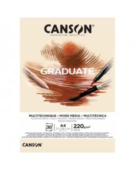 Bloc de 30 feuilles de papier \"naturel\" 220g - Canson Graduate