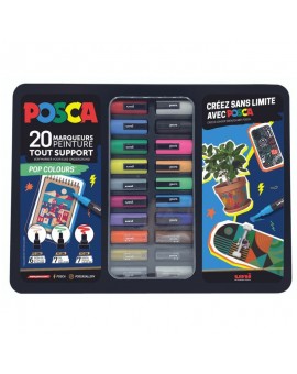 POSCA Malette 20 Marqueurs Assortis Pop Colours