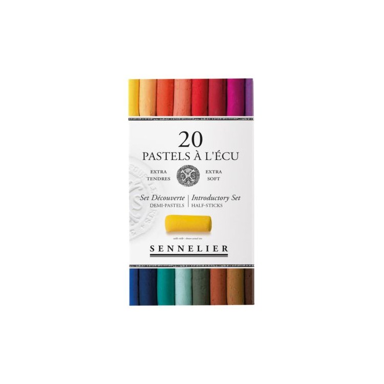 Boite Carton 20 demi-pastels Ecu - SENNELIER