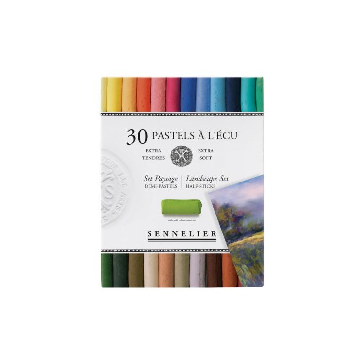 Boîte Carton 30 demi-pastels à l'Ecu "Paysage" - SENNELIER