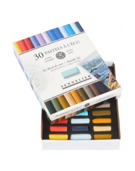 Boîte Carton 30 Demi-pastels Ecu "Bord de mer" - SENNELIER
