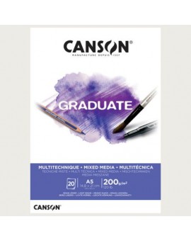 Bloc de 20 feuilles de papier Mix Média blanc 200g - Canson Graduate
