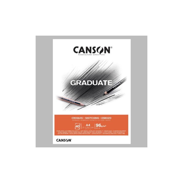 Bloc 40 feuilles de papier croquis 96g - Canson Graduate