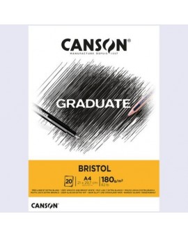 Bloc 20 feuilles de papier bristol 180g - Canson Graduate