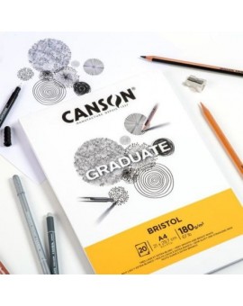 Bloc 20 feuilles de papier bristol 180g - Canson Graduate