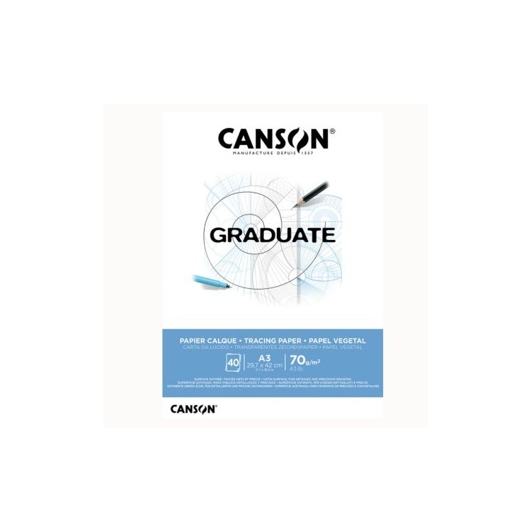 Bloc 40 feuilles de calque 72g - Canson Graduate